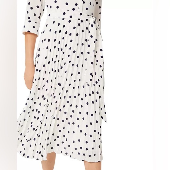 •HOBBS London• Leona Spot Print‎ Midi Shirt Dress in White & Black Size 2 - Picture 14 of 15